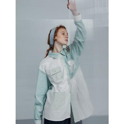 Design Spring Original Women Casual Loose Cotton Classic Pleated Patchwork Shirts harajuku korean blouses