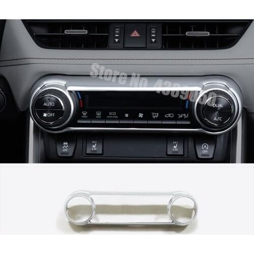For Toyota RAV4 RAV 4 2019 2020 ABS Chrome Car Central Control air conditioner Switch panel decoration Cover Trim Car styling