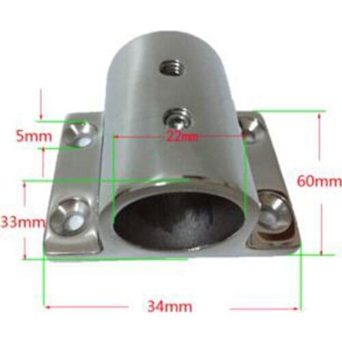 Boat Hand Rail Fittings 90 Degree 7/8" Pipe Base Bracket 316 Stainless Steel