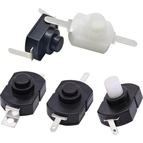 10PCS push button Switch 30V 1A flashlight switch Electric Torch LOCK Table lamp switch flashlight button switch ON-OFF