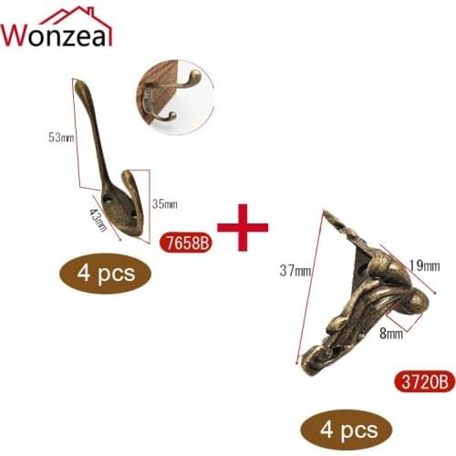 Combined Shopping Decorative Antique Vintage Wooden Case Edge Cover Corner Protector Guard And Wall Mounted Hook