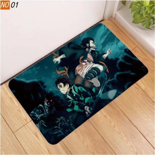 Kimetsu No Yaiba Cosplay Bath Mat Demon Slayer Cos Carpet Kamado Nezuko Kamado Tanjirou Agatsuma Zenitsu Printed Halloween Gift