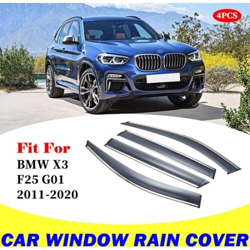 For BMW X3 F25 G01 window visor car rain shield deflectors awning trim cover exterior car-styling accessories 2011-2020