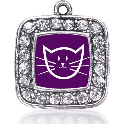 PRETTY PAW PRINT KITTY SQUARE CHARM