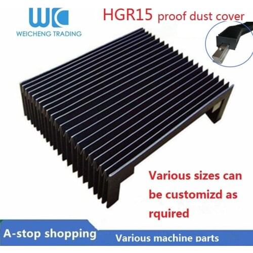 Square linear guide rail HGR15mm- any length flexible accodion protective bellows dustproof covers for linear guide