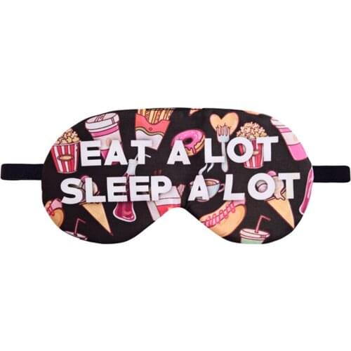 Eye Mask 3D Creative Printing Eat A Lot Sleep A Lot Sleeping Mask Eyeshade Breathable Blindfold Headband Eyepatch Night Mask