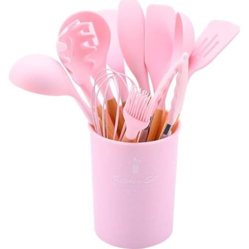 12 piece set nordic wind silicone pot shovel without pot kitchen food grade silicone set kitchen supplies kitchen utensils