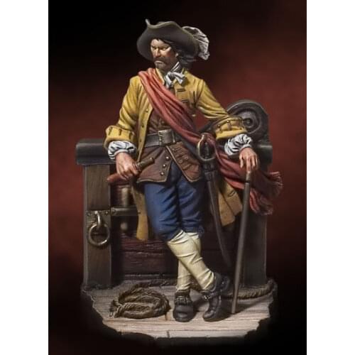 Unpainted Kit 1/ 32 54mm Captain William Kidd, 1689 (54mm) figure Historical Figure Resin Kit