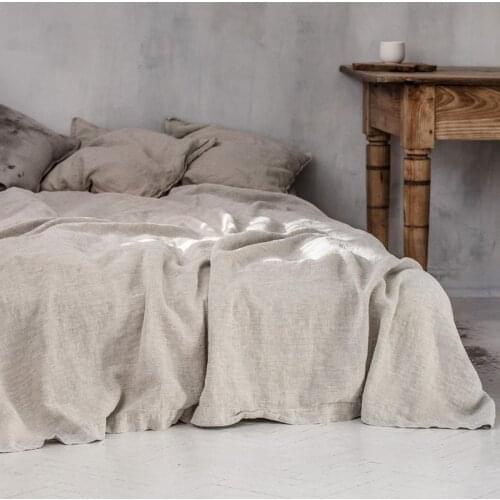 3PCS Nordic Bed Flat Sheet 100% French Linen Bed Cover Set Natural Healthy Bedspread on The Bed for Home Bedsheet and Pillowcase