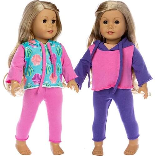 2021 New Pattern Fashion Leisure Sports Suit Fit 18 Inch American&43cm Baby New Born Doll Clothes Accessories
