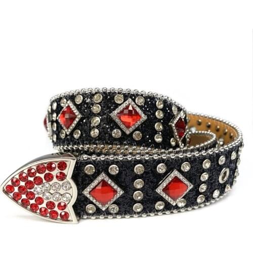 New Brand Designer Rhinestones Belt Shiny Western Cowboy Belt Crystal Studded Dimond Belts For Woman Man Strass Ceinture Femme