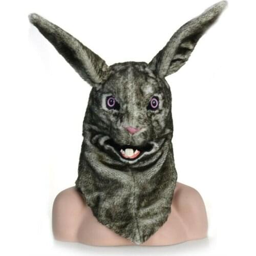 Gray Rabbit Mascot Costume Can Move Mouth Head Suit Halloween Outfit Cosplay