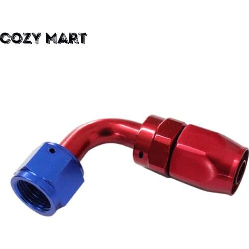 SWIVEL 90 Degree -8AN AN8 8AN AN 8 -8 HOSE END FITTING SHDF-90D-8 RED/BLUE