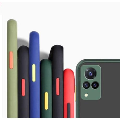 For Vivo V20 Case Shockproof Armor vivo v20 se V20Pro S9 S9E S7 S7T S7E Skin Feel Frosted Translucence Soft Clear Hard Cover Red