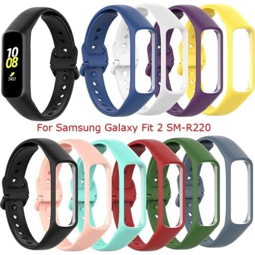 Silicone Wristband for Samsung Galaxy Fit 2 SM-R220 Band Strap Printed Bracelet Replacement Watchband for Galaxy Fit 2 Correa