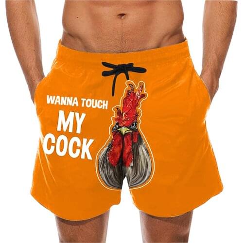 Men Drawstring Special Cock Print Beer Festival Beach Casual Trouser Sports Shorts Pant Men Clothing Mens beach shorts