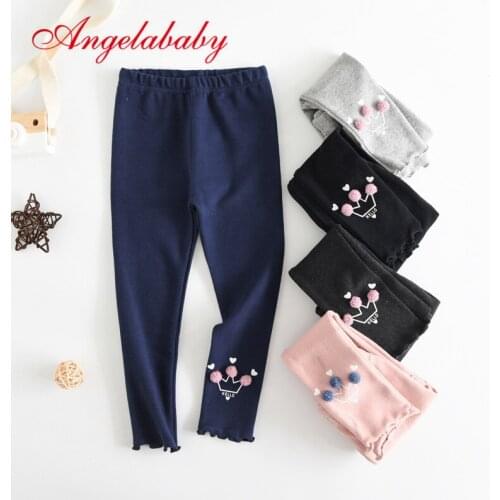 Cute New Autumn Children Baby Girls Warm Pants Cotton Leggings Elastic Waist Toddler Bottoms