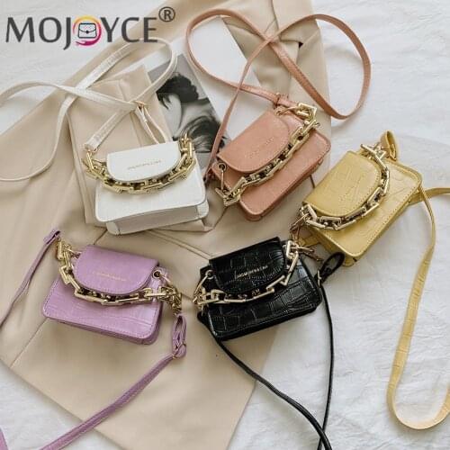 Casual All-match Alligator Pattern Small Messenger Handbags wit Chain Handle Fashion Women PU Leather Shoulder Crossbody Bag