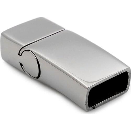 12X6MM High polish Strong Magnetic Bracelets Clasp Stainless Steel Flat Clasps For Leather Cord Making Jewelry Findings