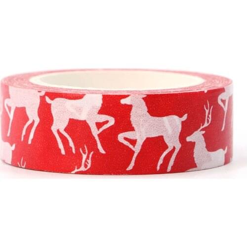 1 pcs 15mm X 10 m Snow deer Christmas Decorative Washi Tape DIY Scrapbooking Masking Tape School Office Supply