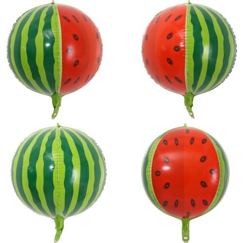 1pcs 22" 4D Watermelon Foil Balloon Large Round Sphere Aluminum Balloon for Photo Prop Party Suply Garland Kid Toy Summer party