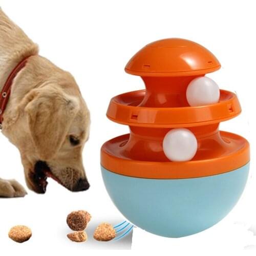1pc Interactive Dog Cat Food Treat Ball Bowl Toy Funny Pet Shaking Leakage Food Container Puppy Cat Tower Tracks Roller Toys