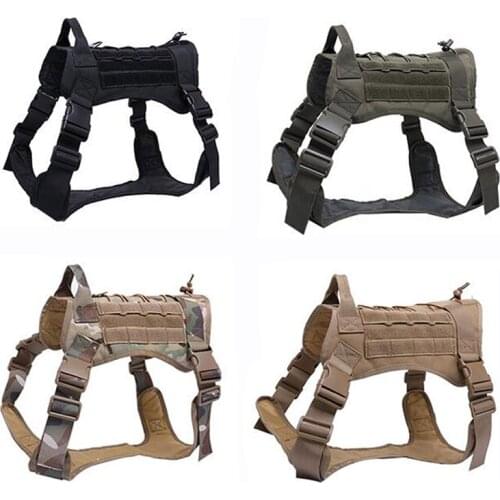1000D Nylon Tactical Dog Vest Waterproof Army Military Police Training Hunting Dog Molle Vest Harness Clothes For Service Dog