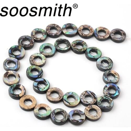 13mm/15mm/18mm Circle Abalone Shell Beads Making Bracelet Necklace Beads For Jewelry Making DIY Accessorie Wholesale