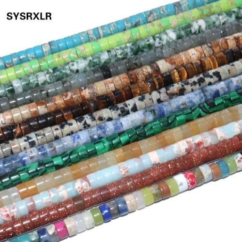 2x4mm Natural Stone Agates Jades Amazonite Quartz Spacer Rondelle Beads Charm DIY Woman Bracelet Necklace Ear Stud Accessories