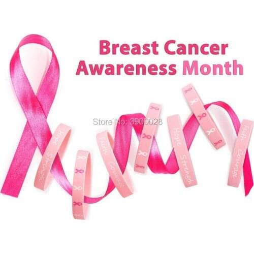 300pcs Breast Cancer Awareness silicone wristband Personalized Rubber bracelets Sports Gifts shipping by DHL A