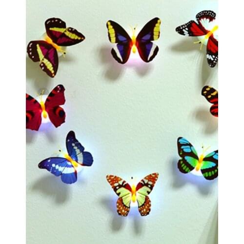 3D LED Colorful Luminous Butterfly LED Night Light Self-adhesive Wall Stickers Wall Decal Wall Light House Decoration