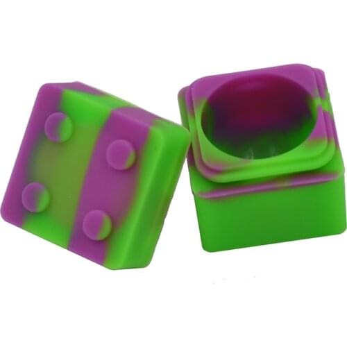 5pc 11ml Multi compartment Silicone Concentrate Container and Non stick Large Lego Style Wax Oil Cream Jar Dab or Slick oil jars