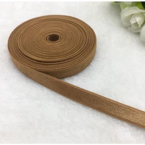 5 yds 3/8" Coffee Spandex Ribbon Multirole Fold Over Elastic Band For Sewing Ties Hair Accessories Waist Garment Accessory