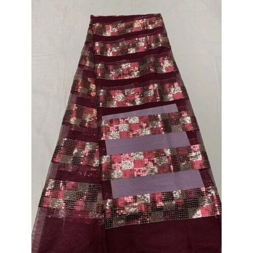 African Lace Fabric 2021 High Quality Lace Embroidered French Sequined Tulle Lace Fabric Is Nigerian Party Dress J36531