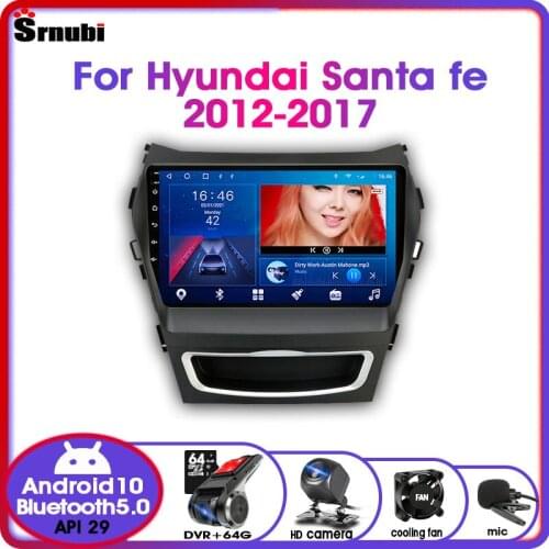 Android10.0 Car Radio for Hyundai Santa Fe 3 2012-2017 RDS DSP 4G ENT Auto Audio 2 Din IPS GPS Navigation MP5 DVD Split Screen