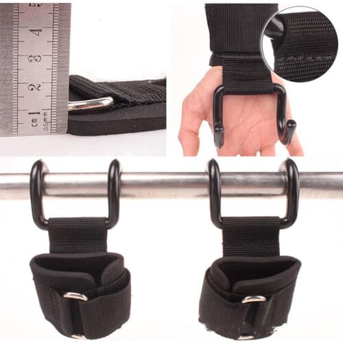 Adjustable Steel Hook Grips Straps Weight Lifting Strength Weightlifting Training Gym Fitness Wrist Support Lift Straps Pull-up