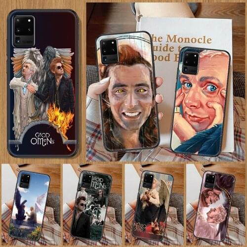 Good omens Phone case For Samsung Galaxy Note 4 8 9 10 20 S8 S9 S10 S10E S20 Plus UITRA Ultra black art bumper pretty waterproof