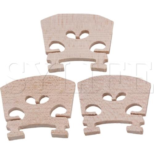 3pcs Wood Violin Fiddle Bridge 1/16 Adjustable Accessoriess Beige