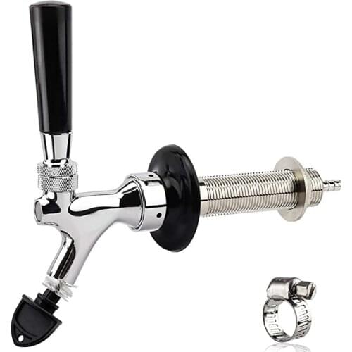 Home Brewing Beer Taps with Nipple 4'' Shank Assembly, Draft Beer Keg Faucet Kegerator Tap Dispenser with pipe clamp Bar Tools