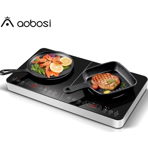 Aobosi FS-IRC111 Double Induction Hob Electric Cooker With Timer Function Safety Lock 3500W Multiple Power Levels