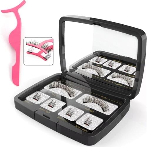 Genailish SCT09-5 Eyelash Extension 3D Magnetic Eyelashes with 3 Magnet Long False Lashes Handmade Eye Decoration Makeup Kit