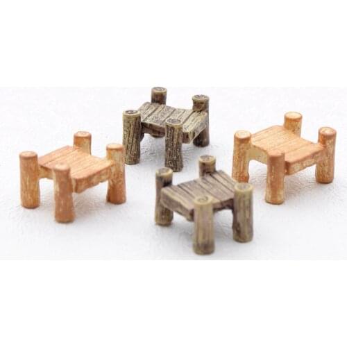 Artificial Wooden Bridge Fairy Garden Miniatures Gnomes Moss Terrariums Resin Crafts Figurines for Home Decoration Accessories