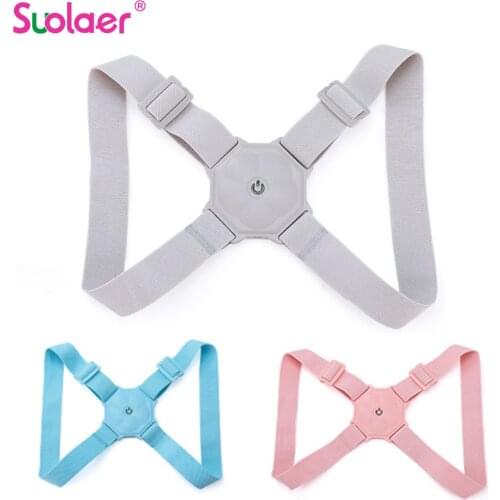 Posture Corrector Intelligent Sensor Vibration Reminder Adjustable Brace Straightener Smart Correction Trainer Men Women Kids
