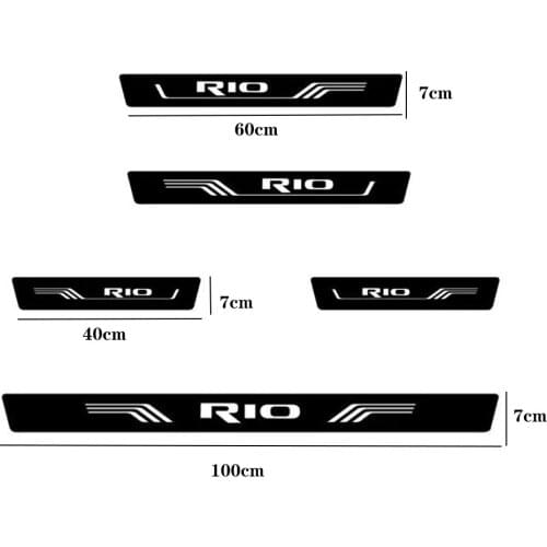 For Kia Rio 3 4 K2 K3 Car Door Leather Sill Pedal Board Pedal Cover Trim Carbon Fiber Rear Bumper Trunk Board Sticker Auto Parts