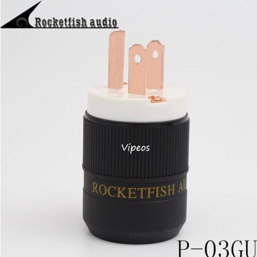 ROCKETFISH RED copper US AC Power Plug for DIY power cable Amplifier HiFi Audio
