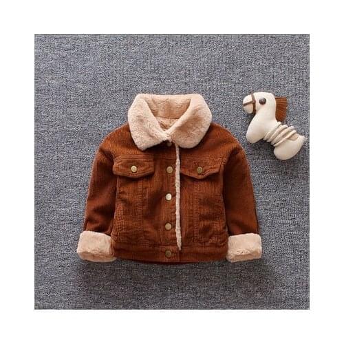 Autumn Winter Korean kids clothing corduroy padded warm jacket jacket boy new coat plus velvet childrens baby girl clothes