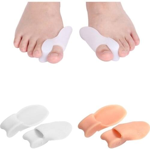 New 1Pair Silicone Gel Toe Separatorr Eases Foot Pain Foot Hallux Valgus Corrector Foot Care Tools