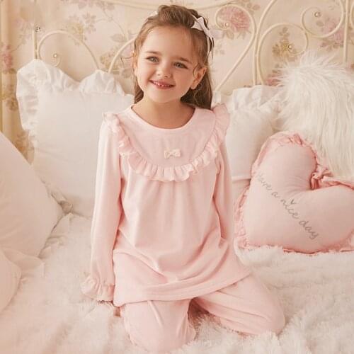 Autumn Winter Flannel Pajamas For Girls Warm Long Sleeve Pants Suit Nightwear 100% Cotton Sleepwear Toddler Girls Pyjamas Nighty