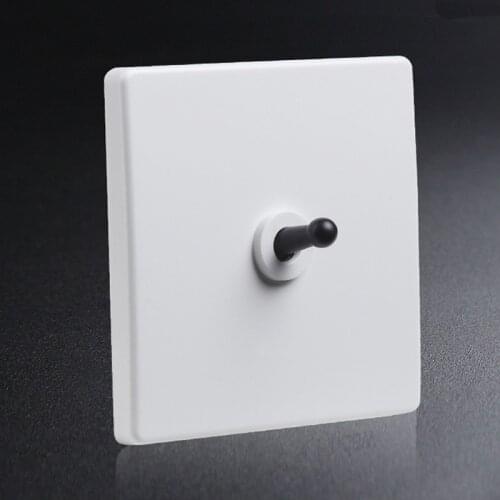 86 Type Black Painted Solid Copper Lever 1-4 Gang 2 Way White Toggle Switch Wall Light Switch Drop Shipping