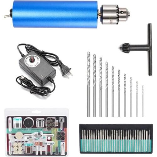 Plug-in blue metal mini electric grinder 12V2A stepless speed control handheld electric drill